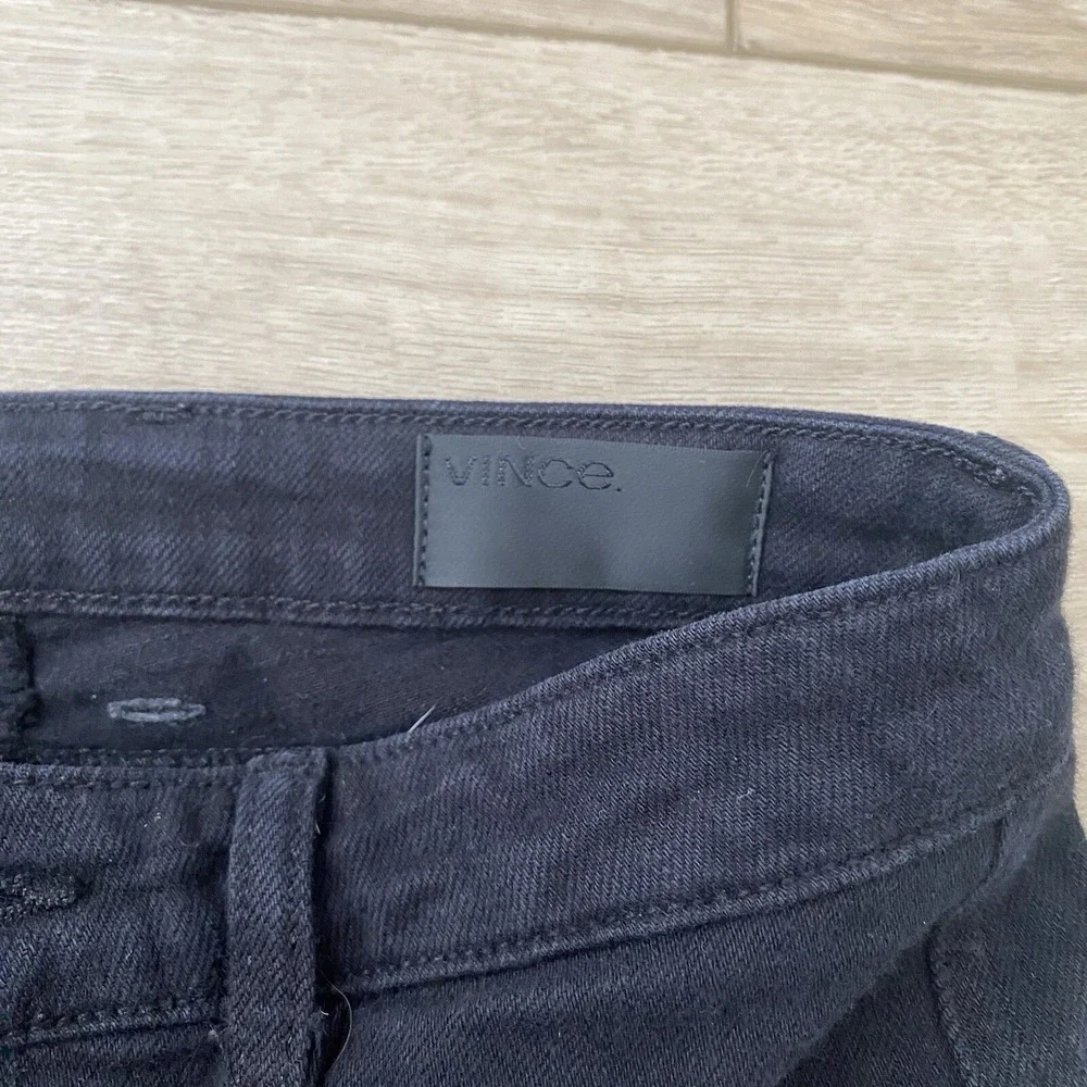 Vince Sz 25 Black Cargo Skinny Jeans Denim Zip Cotton Elastane Women Pockets USA
